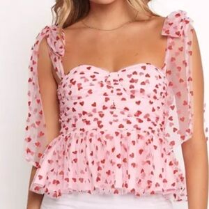 Pink and Red Heart Patterned Dress